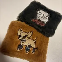 ファー素材 キャラクター刺繍ポーチ　バクドック　デクシープ　緑谷　爆豪　ヒロアカ