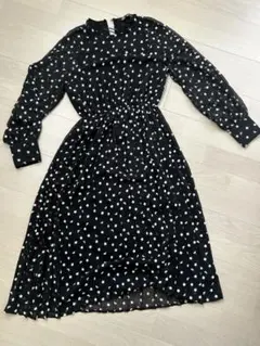 ZARA 花柄シフォン 원피스 블랙