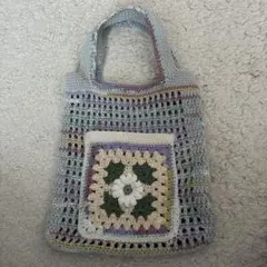 モチーフ編みバッグ　ニットバッグ　ハンドメイド