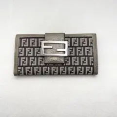 FENDI フェンディ ズッキーノ 二つ折り長財布 キャンバス 0806-3
