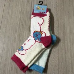 しまむら　んぽちゃむ　きみまろ　ふわふわ　あったか　ルームソックス　2足組