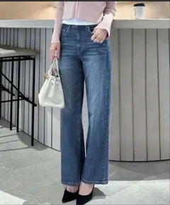 KOBE LETTUCE 岡部あゆみさんコラボ ]ワイドストレートデニムパンツ