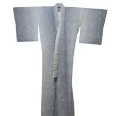 正絹　地紋辻が花　グレー濃淡ボカシ色無地　紋意匠　訪問着　小紋柄　袷　八掛別色
