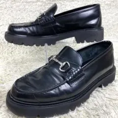 『美品』カミナンド　厚底 ビットローファー ブラック レザー トラックソール