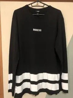 H&M 長袖カットソー MMXVIIブラック Mのサムネイル