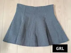 ★美品★GRL チェック柄フレアミニスカート インパン裏地付き