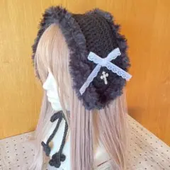 ヘッドドレス　イヤーマフ　ハンドメイド ハロウィン　ウィッシュコア