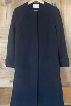 ✨雪様専用✨美品✨セルフォード ノーカラー ウール ロングコート 濃紺 人気