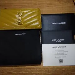 春カラー♡ミモザ♡本物付属品有SAINT LAURENTカードケースYSLロゴ 