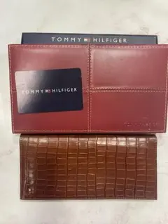 トミーヒルフィガー クロコ レザー 長財布 折れ財布