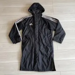 adidas ブラック ベンチコート サイズ　140 サッカーキッズに