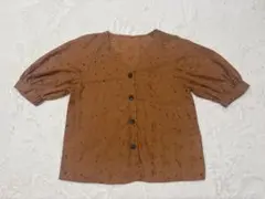 GU レースフロントボタンブラウス(5分袖)