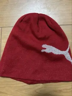 PUMA ニット帽 赤 ビーニー ロゴ シンプル メンズ レディース