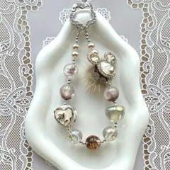 ハンドメイド　ストラップ　『薔薇コーヒー』