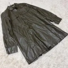 ZARA ザラ （EUR S）フェイクレザー シャツワンピース カーキ