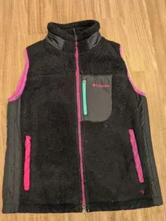 Columbia フリースベスト ブラック/ピンク