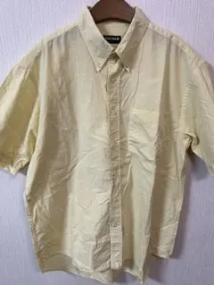 OLD UNIQLO 紺タグ半袖チェック柄シャツ イエロー L y2k