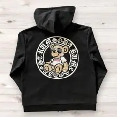 新品 RUMSODA クマ 刺繍 ジップアップ パーカー ブラック XL - メルカリ