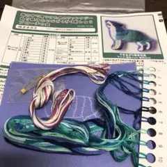 フェリシモ　刺しゅうキット　色のファンタジー　深緑色のオオカミ