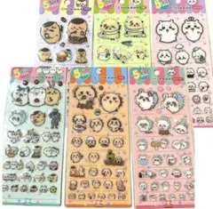 【韓国限定】ちいかわ 5サイズステッカー ぷっくりシール 6点セット＋おまけ付き