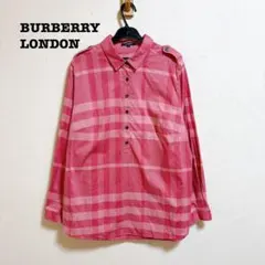 バーバリーロンドン 長袖シャツ ノバチェック 46 ピンク
