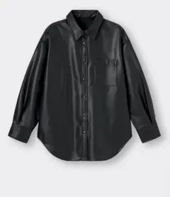 フェイクレザーオーバーサイズシャツ