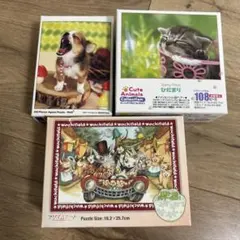 ジグソーパズル　わちふぃーるど　プリズムアート いぬ ねこ 3点のサムネイル