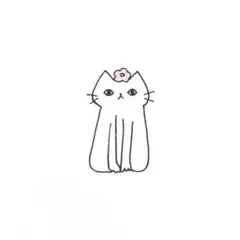【1108】【白猫の絵】オリジナル手描きアナログイラスト原画　自作創作アート作品