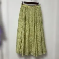 any SiS イエロー 花柄 プリーツスカート ロング丈のサムネイル
