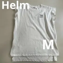 Helm レディース　Tシャツ　ホワイト　mサイズ　ノースリーブ　フレンチ袖