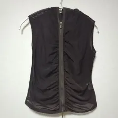 FOXEY NEW YORK ダークブラウン フード付きメッシュベスト38