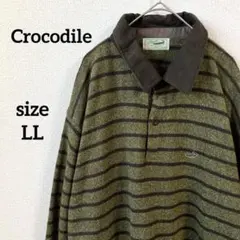vintage【crocodile】ボーダー柄 ポロシャツ セーター