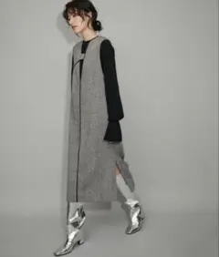 アダムエロペ 2WAYツイードジャンパースカート　38