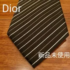 新品 Dior ネクタイ (569) ブラック ストライプ シルク ディオール