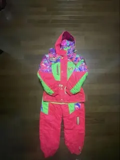 ellesse スキーウェア ピンク/グリーン　90s