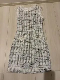 SHEIN チェック柄ツイードドレス
