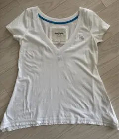 Abercrombie & Fitch ホワイト Vネック Tシャツ S
