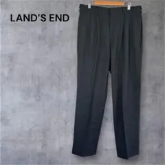 LAND’S END スラックスパンツ メンズ ウール100% ダークグレー