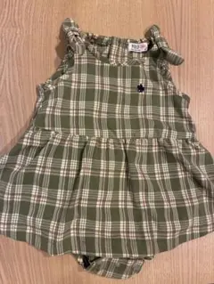 Polo Baby ポロ チェック柄 ロンパース ワンピース 緑 グリーン80