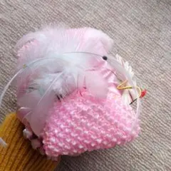 七五三　髪飾り　絞り　鶴