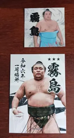 大相撲 公式ファンクラブ 霧島関 トレカ&シール　2点セット