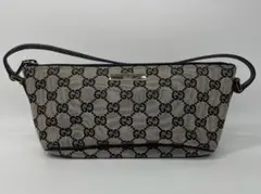 GUCCI グッチ　GGキャンバス　アクセサリーポーチ ミニバッグ ロゴプレート