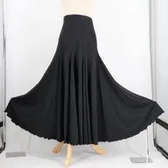 【日本製 フラメンコ衣装】ブラック Chacott ファルダ スカート 黒 無地