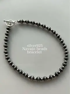 ナバホ ビーズ パール シルバー silver 925 ブレスレット 18.8