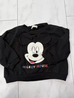 【染み等目立った汚れなし】ディズニーベビー　ミッキー耳つきトレーナー⭐︎サイズ90