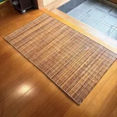 籐製 玄関マット/キッチンマット 【約138×84cm】ひんやり 自然素材のサムネイル