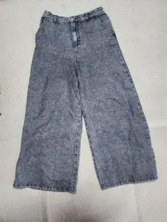 ☘️☘️☘️グレーのフレア ワイドデニム　size　 L☘️☘️☘️