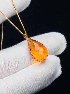 ⭐︎【高級】シトリン ペンダントトップ k18 3g - メルカリ