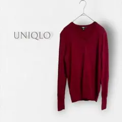 【UNIQLO/ユニクロ】Vネックニット セーター メリノウール100% 薄手