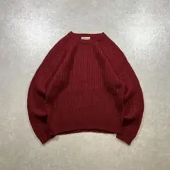 90s 00s Eddie Bauer バーガンディ ケーブルニット 古着